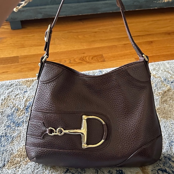 Gucci Handbags - Gucci Horsebit Leather Brown Shoulder Bag